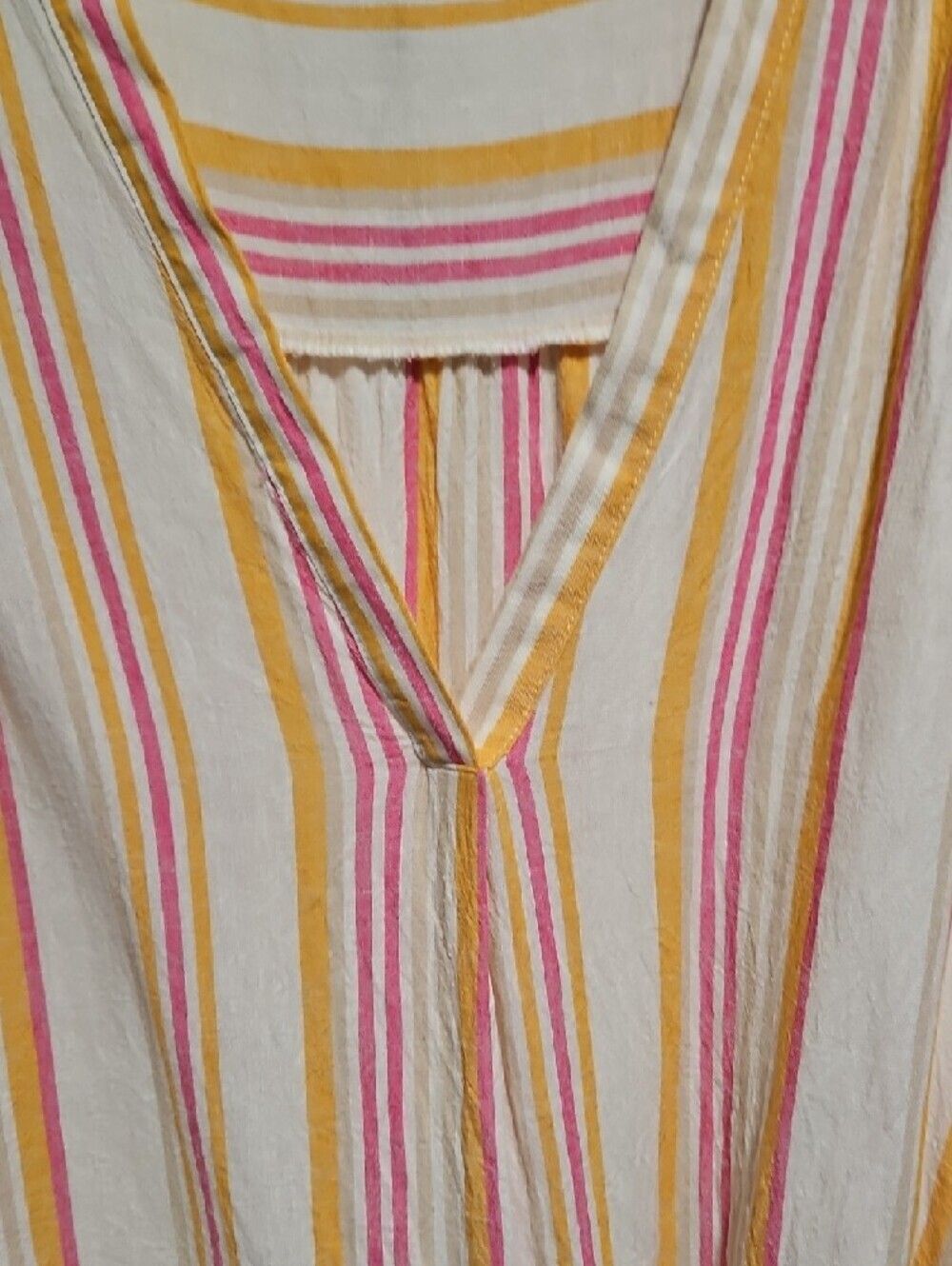 Cato Cream Tunic with Pink & Yellow Stripes - Picture 3 of 5